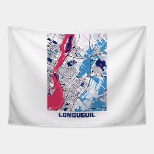 Longueuil - Canada MilkTea City Map Tapestry