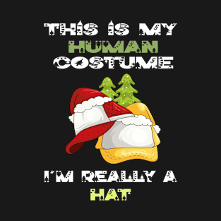 This Is My Human Costume I'm Really A Hat Lover Christmas Gift Idea Hat Cartoon T-Shirt