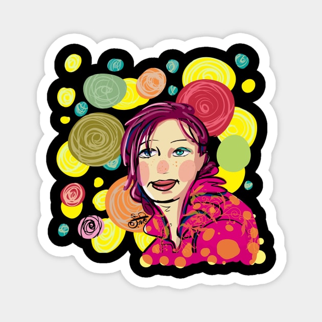 Dreaming Girl Magnet by florista_designs