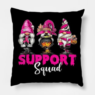 Gnomies Lover Support Squad Pink Ribbon Breast Cancer Month Pillow