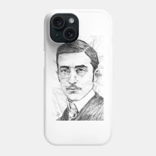 STEFAN ZWEIG pencil portrait .1 Phone Case