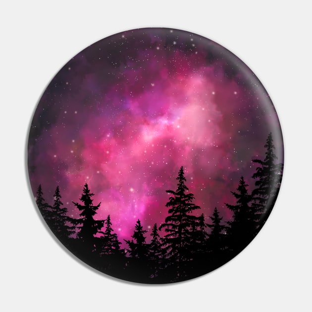 Pink galaxy Pin by RosanneCreates