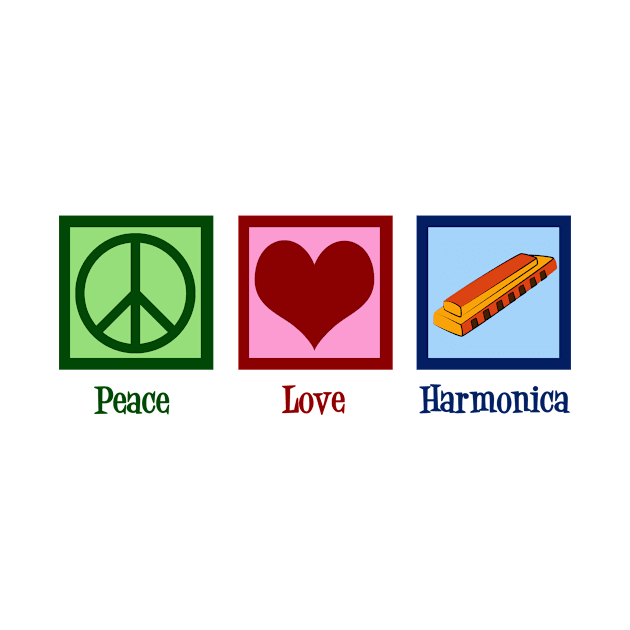 Peace Love Harmonica by epiclovedesigns