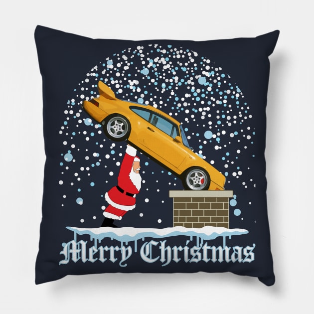 Porsche Christmas Gift Pillow by HSDESIGNS