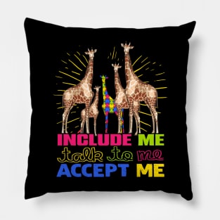 autism giraffe Awareness Pillow