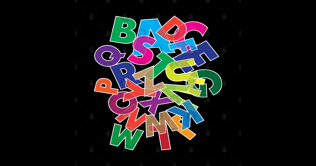 Bright dancing alphabet letters Back To School Sticker TeePublic
