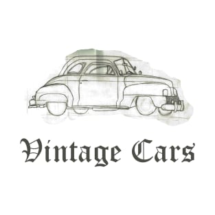 Vintage Cars Weathered Scrapbook Car T-Shirt