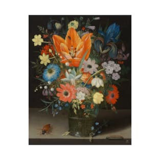 Still Life with Iris- Peter Binoit Floral Painting T-Shirt