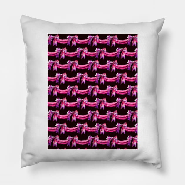 Bows pretty girly dark Pillow by ArtInPi