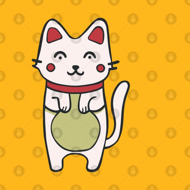 Cute Chinese lucky cat by Kawaii Bomb