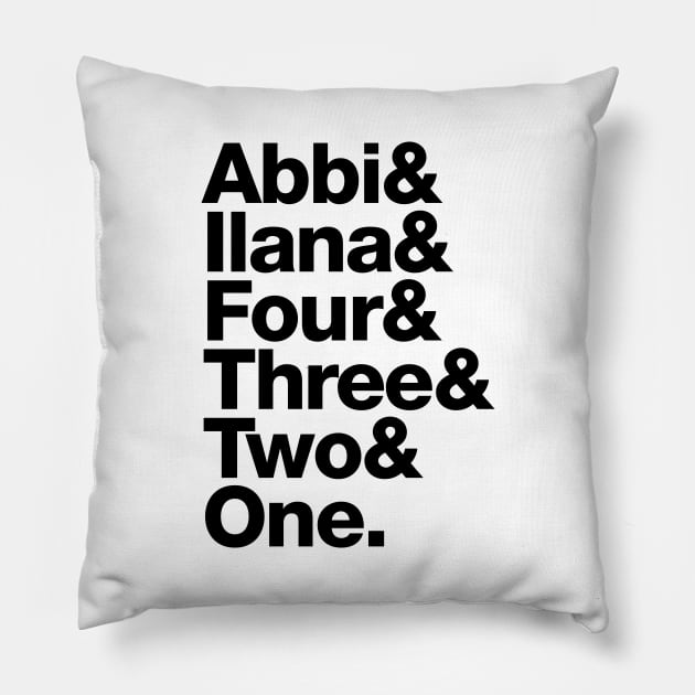 Broad City Roll Call – Abbi & Ilana name list Pillow by thedesigngarden