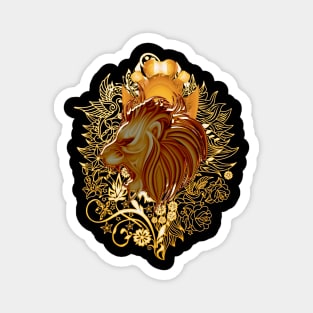 Elegant golden lion Magnet