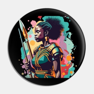 African Woman Warrior Pin