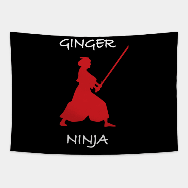 Ginger Ninja red hair gift Tapestry by QQdesigns