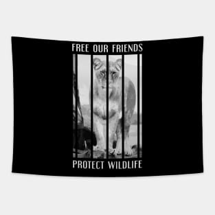 free our friends - lions Tapestry