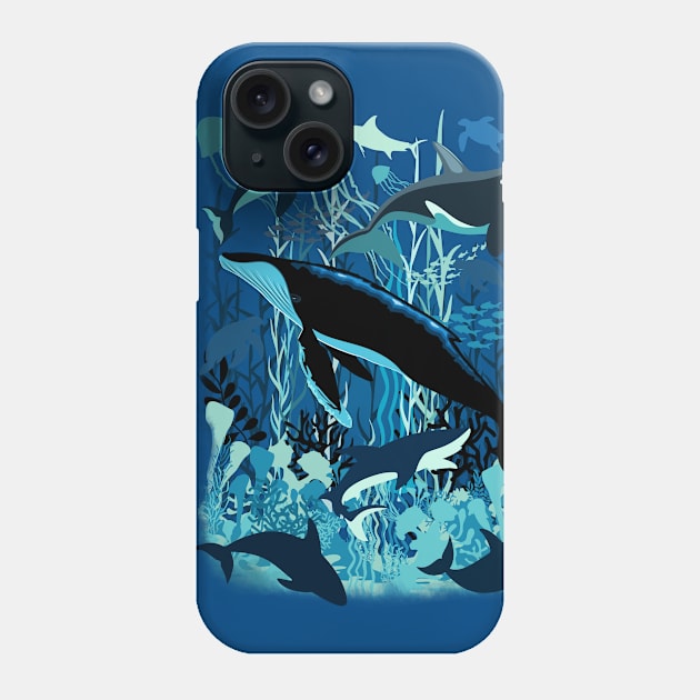 Sealife Blue Shades Dream Underwater Scenery Phone Case by BluedarkArt