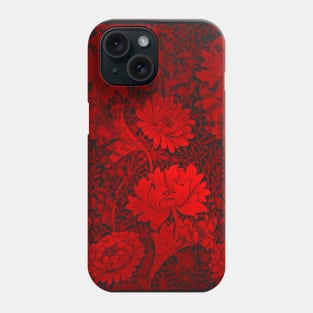 Toile de Jouy pattern. Floral. Red Phone Case