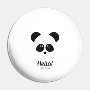 Hello! Little Panda - Cute Minimalist Panda Design Pin