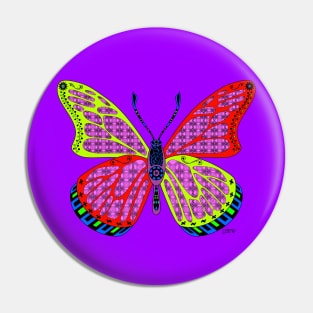 wild butterfly in colored magic totonac ecopop art Pin