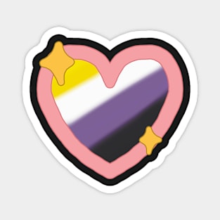 nonbinary sparkle heart Magnet