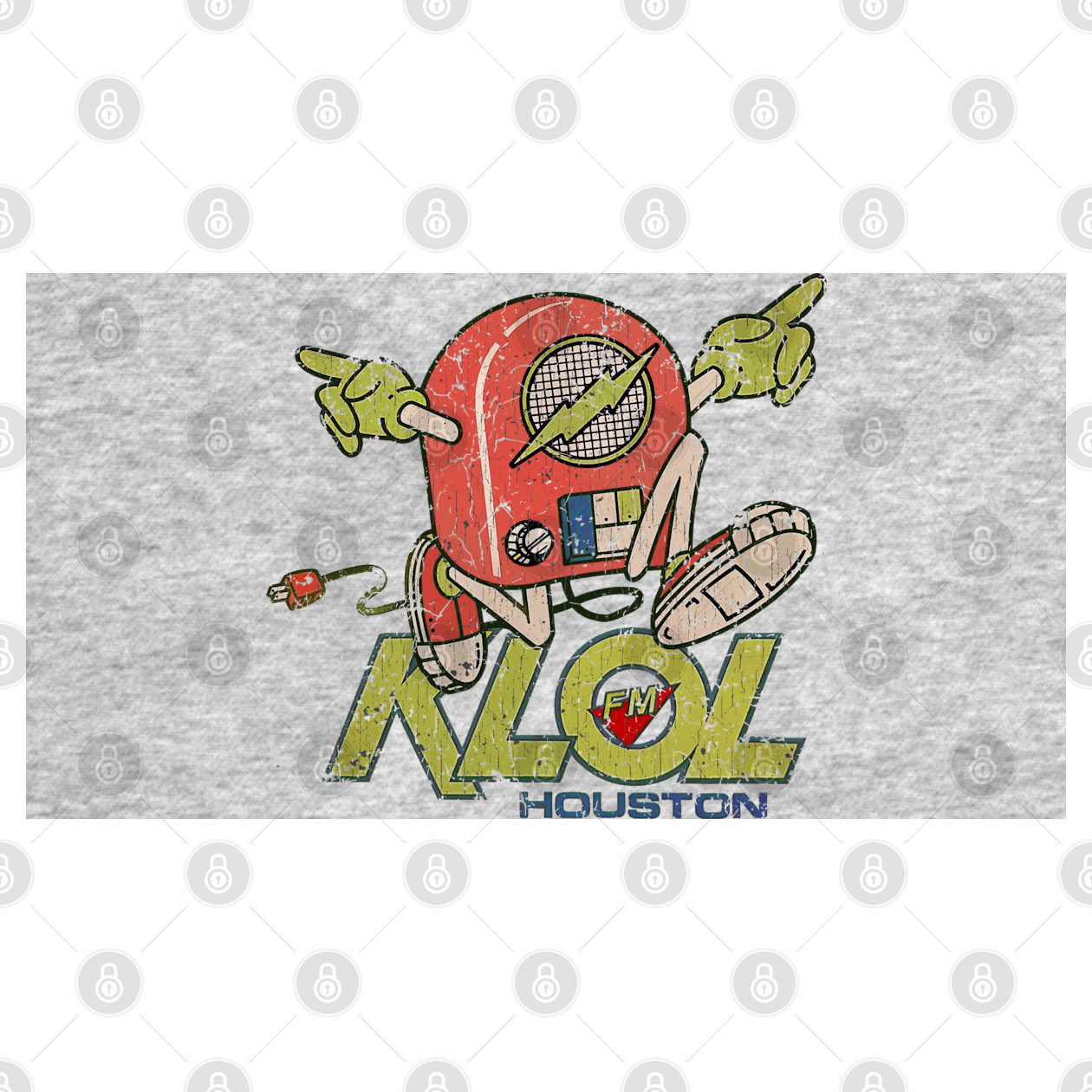 T-shirt Vintage KLOL 101 Houston Radio - Unisexe Noir, Marque SecondRoundCo, Avec étiquettes
