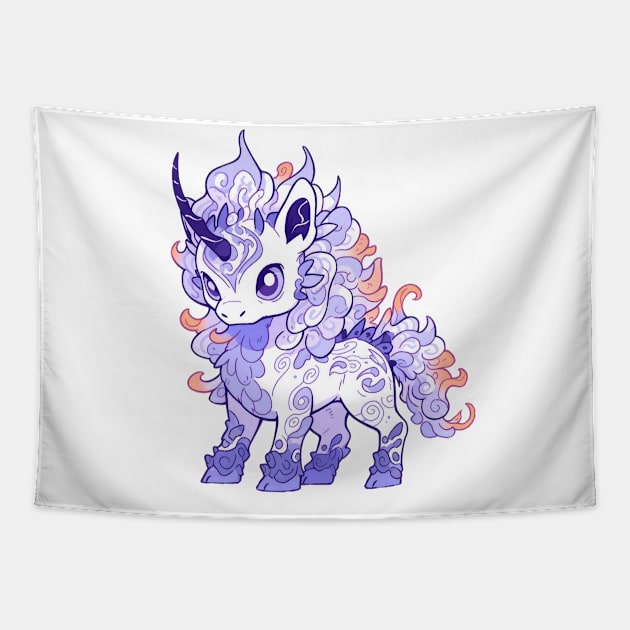 Cute Chibi Kirin Creature Tapestry by SundayDonuts