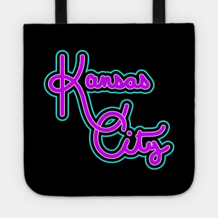 Vintage Kansas City Teal And Purple Hand Drawn Script For KCMO Locals Tote