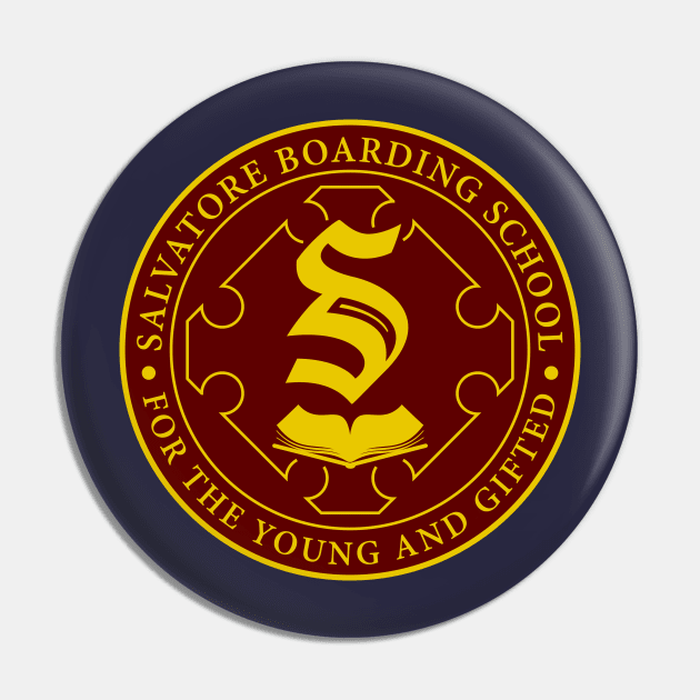 Salvatore Boarding School Crest Pin by BadCatDesigns