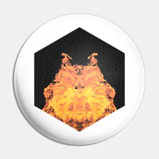 Fire hexagon abstract - Fire sign - The Five Elements Abstract  Symbol Pin