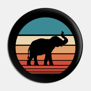 Elephant Retro Sunset Pin