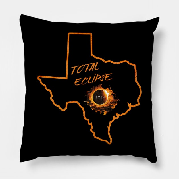 Total Eclipse 2024 Texas Pillow by 5 Points Designs