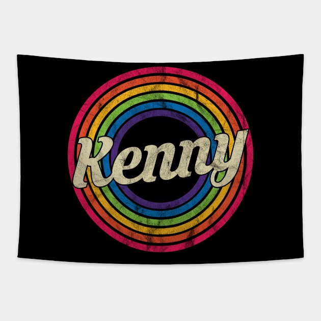 Kenny - Retro Rainbow Faded-Style Tapestry by MaydenArt