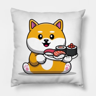 Cute Kawaii Cat with Sushi Pillow