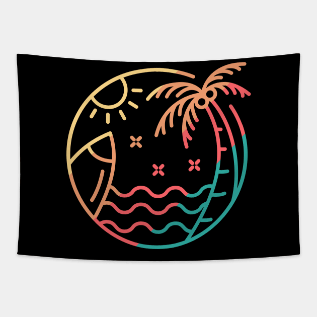 Surf Into Summer Tapestry by VEKTORKITA