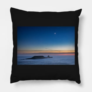 The Moon over Worms Head, Rhossili Bay Pillow