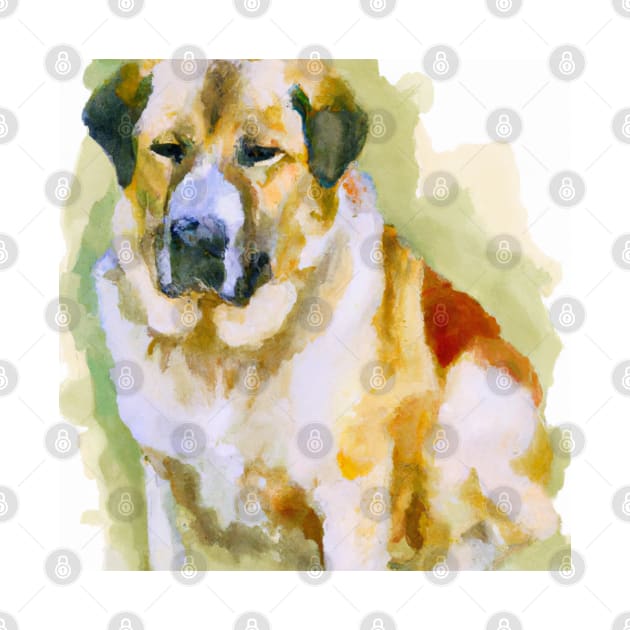 Anatolian Shepherd Watercolor - Dog Lover Gifts by Edd Paint Something
