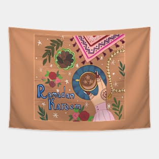 Ramadan Kareem Iftar illustration Tapestry