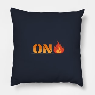 On Fire Pixel Design Pillow