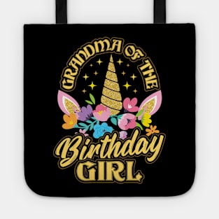 Grandma of the Birthday Girl Unicorn Tote