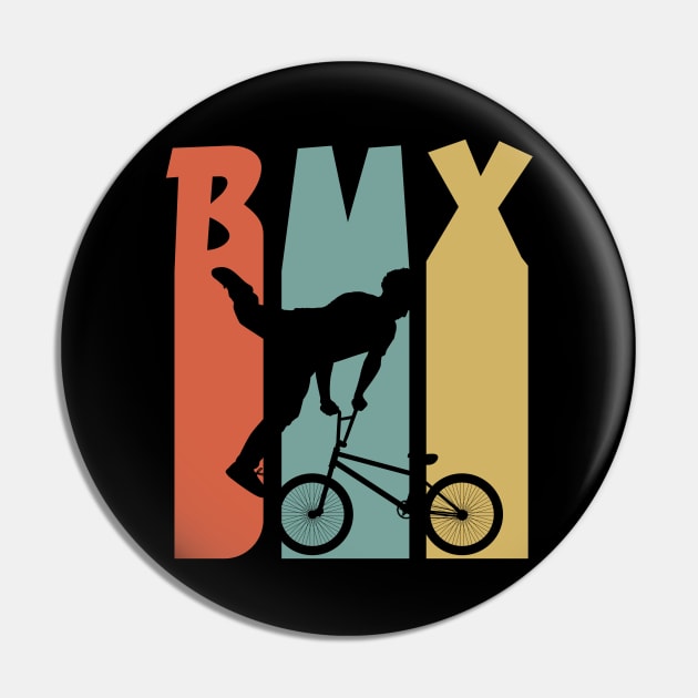 BMX / Retro Vintage BMX Bike Rider / vintage Retro 1970's Style BMX Silhouette Extreme Sports Youth / Kids Bmx Pin by Anodyle