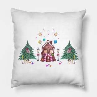 Magical Watercolor Christmas Pillow