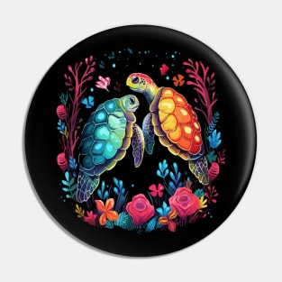 Sea Turtle Couple Valentine Pin