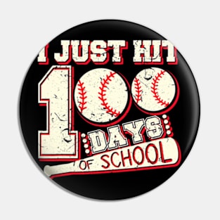 I Just hit 100 Days of School Happy Baseball Lover Pin