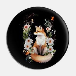 Fox Flower Pin