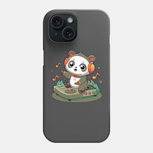 cute panda playing dj music Phone Case