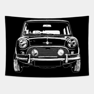 White Mini Cooper S MK1 Sketch Art Tapestry