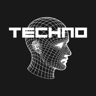 techno head design T-Shirt