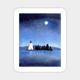 Lighthouse under a Star Sky Magnet