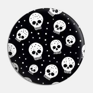 Black and white skull pattern Pin