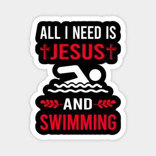 I Need Jesus And Swimming Swim Swimmer Magnet